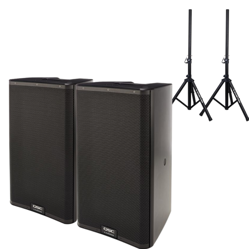 2x Speaker QSC k12.2 2kw 75 active + 2x Stand 